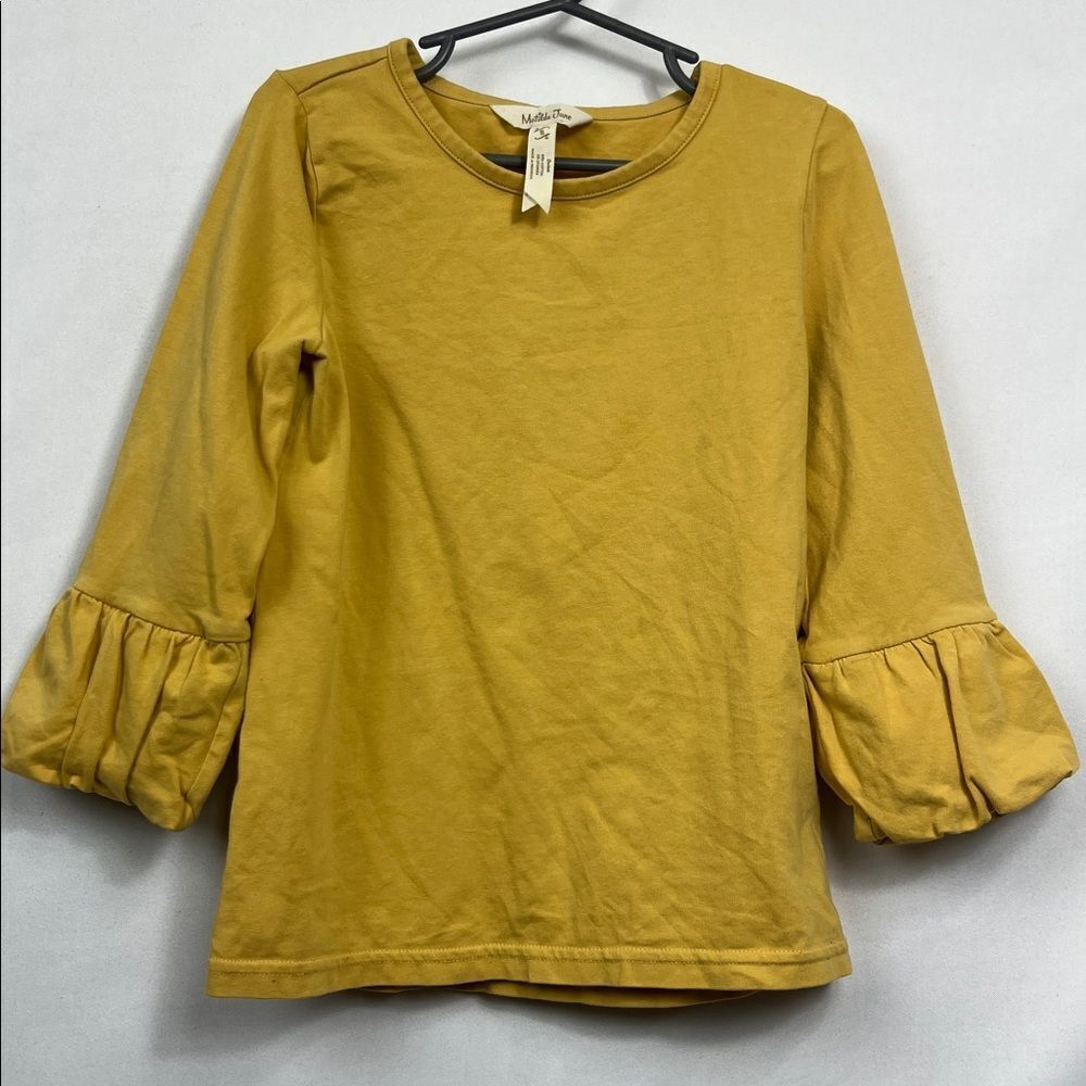 Matilda Jane mustard yellow bell long sleeve t shirt Size 8